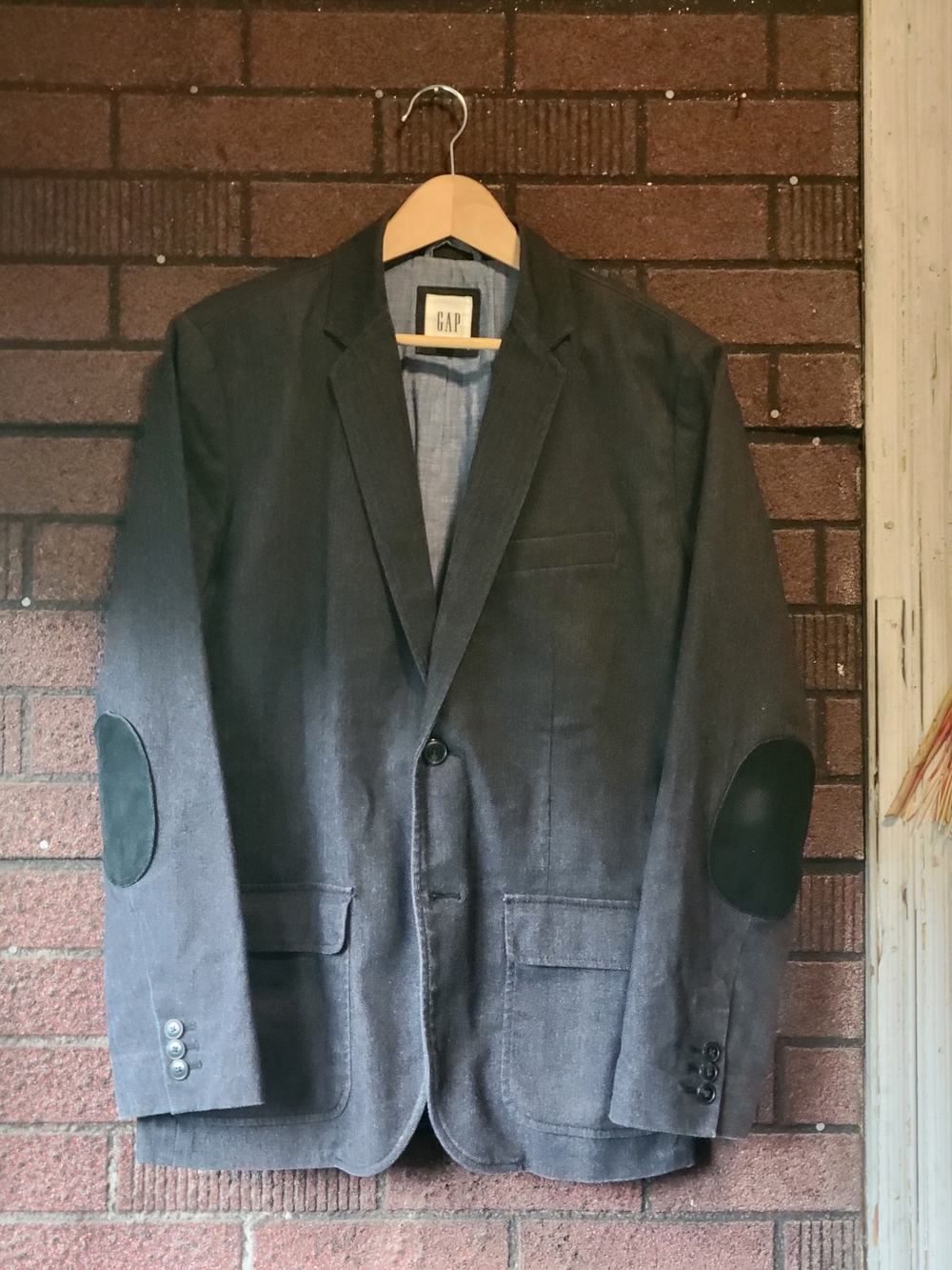 GAP Dark Gray Blazer with Elbow Patches